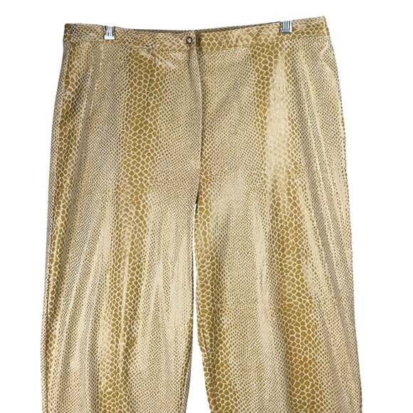 Vtg Savvy By DT Studio Pants Womens Size 12 Gold Snake Skin Design Polyester - Picture 3 of 10